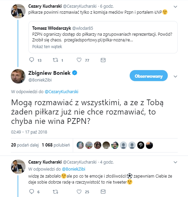 Zbigniew Boniek i Cezary Kucharski na Twitterze... :D